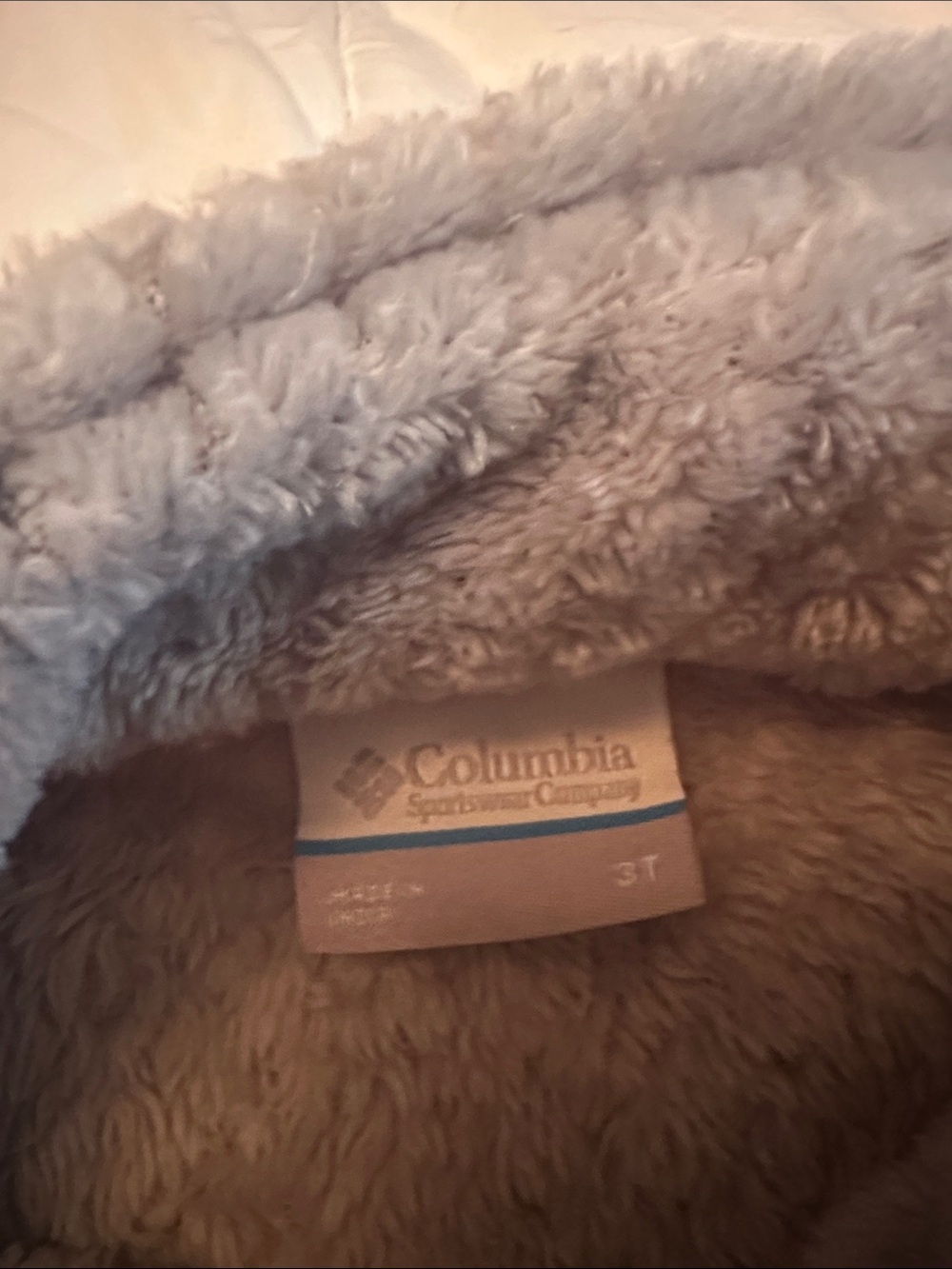 Columbia Kids Gray Plush Puffer Jacket with Pink Zipper - Picture 3 of 4